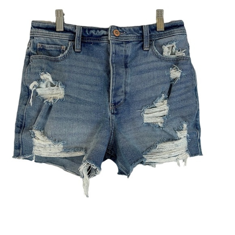 HOLLISTER Ultra high rise mom short blue denim